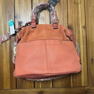 Moda Luxe Coral-Peach Shoulder Satchel
